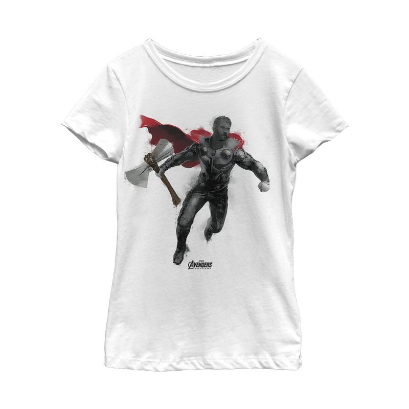 Girl's Marvel Avengers: Endgame Thor Spray Paint T-Shirt, 1 of 5