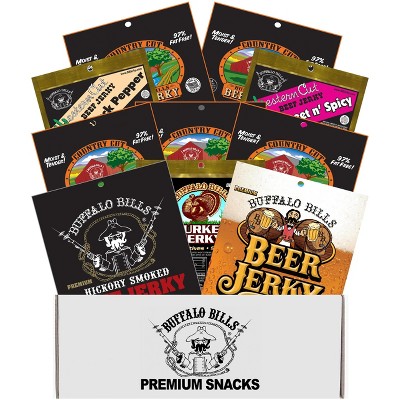 Buffalo Bills 10-pc Low Carb Jerky Sampler Gift Box (10 packs of low carb jerky)