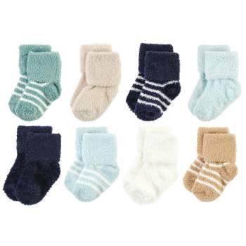 Luvable Friends Baby Boy Newborn And Baby Socks Set, Blue Gray, 12-24 ...