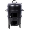 Cesicia 17" Steel Charcoal Smoker, Heavy Duty Round BBQ Grill for Outdoor Cooking - 2 of 4