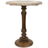 Northlight 21" Wooden Brushed White Engraved Paisley Octagonal Pedestal Side Table - 3 of 4