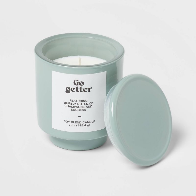 7oz Mist Exterior Painted Glass with Glass Lid Go Getter Candle Green - Opalhouse&#8482;, 4 of 5
