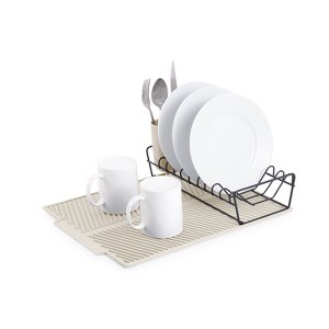 Trio Essentials 3-Piece Kitchen Counter Dish Drying Rack with Utensil Holder, Silicone Drying Mat,  Space-Saving Countertop Rack - 1 of 3
