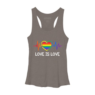 Adult Design By Humans Love is Love Pride Heartbeat By TeeGiver Racerback Tank Top