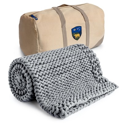 Handmade Chunky-Knit Weighted Blanket, 100% Cotton No Fillers, All-Season Soft & Calming by California Design Den