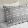 King/California King Kylar Striped Clipped Jacquard Duvet Cover Set Black - Urban Habitat: Modern Bedding Set with Pillow Shams - 3 of 4