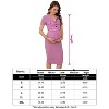 Coolmee Women Maternity Lapel V Neck Ribbed Knit Button Short Sleeve Bodycon Midi Wrap Sweater Dress - 4 of 4