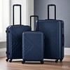 Gulches 3 Piece Luggage Sets ABS Lightweight Suitcase with Two Hooks, Spinner Wheels, TSA Lock, (20/24/28) Navy - 2 of 4