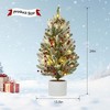24 Inch Pre-lit Table Top Christmas Tree, Artificial Small Green Christmas Tree with Cement Basin - 2 of 4
