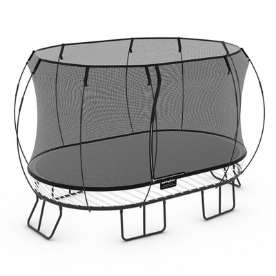 Black Oval Springless Trampoline with Safety Enclosure and Ladder