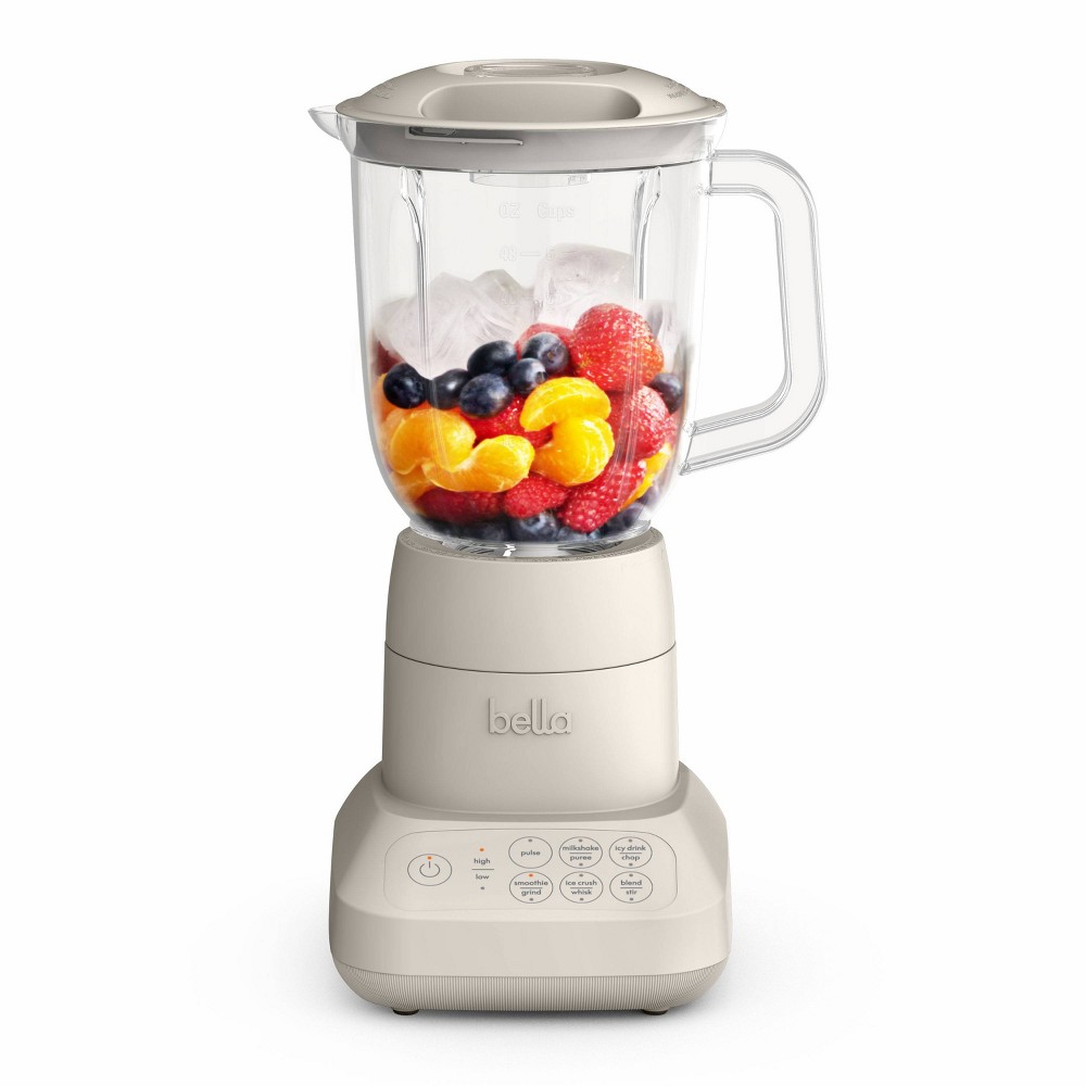 Photos - Mixer bella Flip and Store Blender Oatmilk: 10-Speed Countertop Blender, 48oz Capacity, 450W, Dishwasher-Safe Parts, Beige