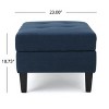 NicBex Linen Fabric Storage Ottoman Bench,Upholstered Storage Ottoman with Tufted Top and Pressure Hinges,Storage Bench for Living Room,Bedroom,Blue - 3 of 4