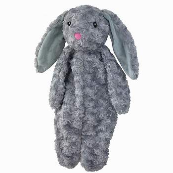 Petlou Floopy Rabbit Stuffingless Floppy Plush Squeak Chew Dog Toy - Gray(19")