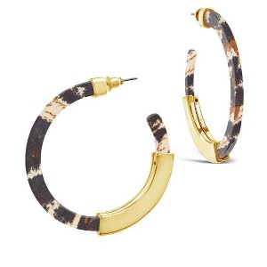 SHINE by Sterling Forever 2" Resin Bar Hoop Earrings - 1 of 4