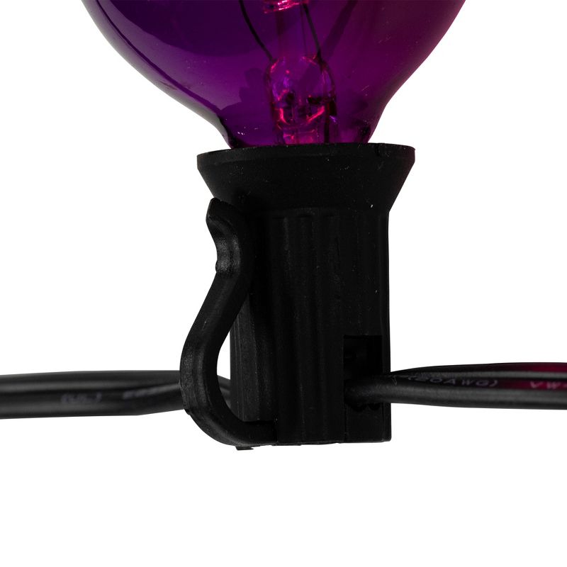Northlight 10-Count Orange and Purple G40 Globe Halloween Lights, 9ft Black Wire, 5 of 7