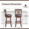 Costway Set of 4 Swivel Bar Stools Bar Height Dining Pub Chairs with  Rubber Wood Legs - 3 of 4