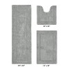 Lux Premium 100% Cotton  Ultra-Soft Tufted Solid Reversible 3 Piece Bath Rug Set, Water-Absorbent, Durable, Machine Washable Bathroom Rug - 2 of 4