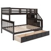 Grungis Twin Over Full Loft Bed with Drawers and Storage Shelves,Modern Bunk Bed with Ladder and Guardrails,Loft and Bunk Bed for Bedroom - 2 of 4