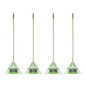 4-Piece Steel-Tine Leaf Rakes with Hardwood Handles Garden Tool Set - AMES - 1 of 4