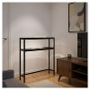 LEDREM Modern 2-Tier Console Table, Narrow Sofa Table with Dual Shelves, Entryway Table, Sturdy Steel Frame, Ink Black - 3 of 4