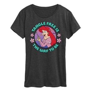 Women's - Disney Princess - Ariel Tangle Free Is The Way To Be Short Sleeve Graphic T-Shirt - 1 of 4