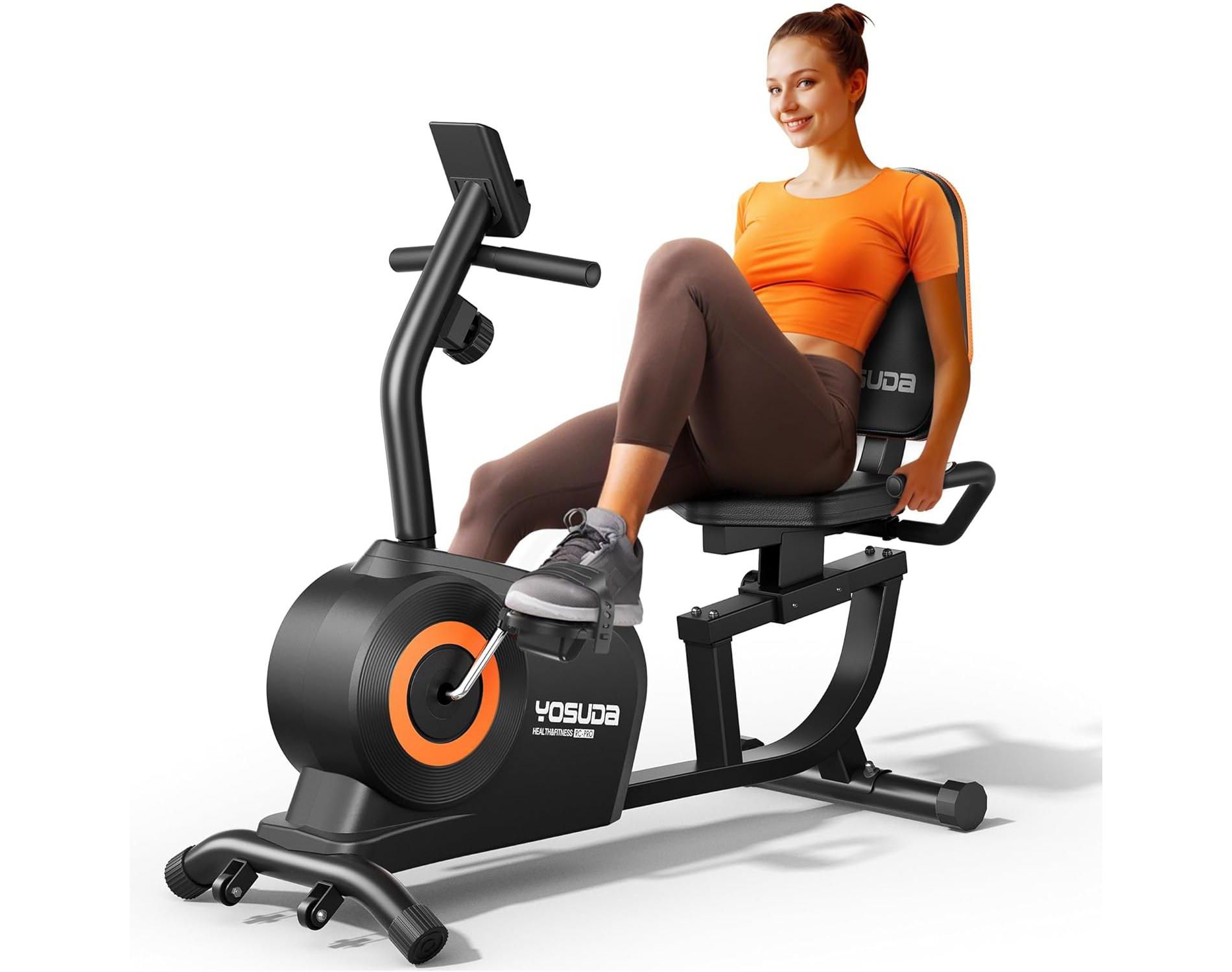 YOSUDA Recumbent Exercise Bike for Adults Seniors with Quick Adjust Seat, 350LB Capacity & 16-level Resistance
