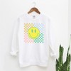 Simply Sage Market Women's Garment Dyed Four Square Smiley Face Graphic Sweatshirt - 2 of 2