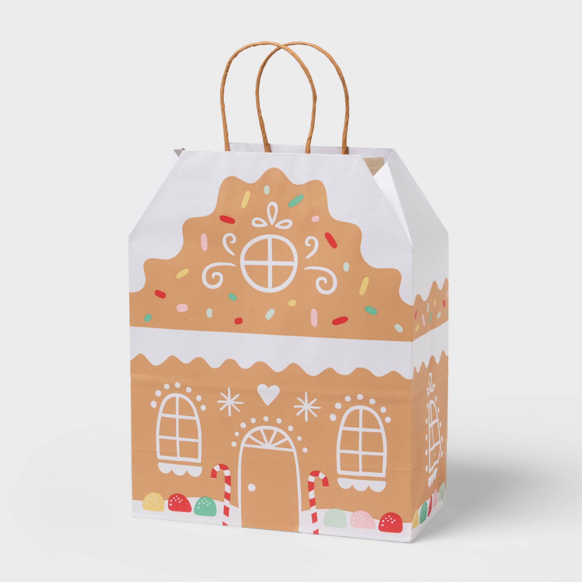 Large Gingerbread House Christmas Gift Bag Colorful - Spritz™
