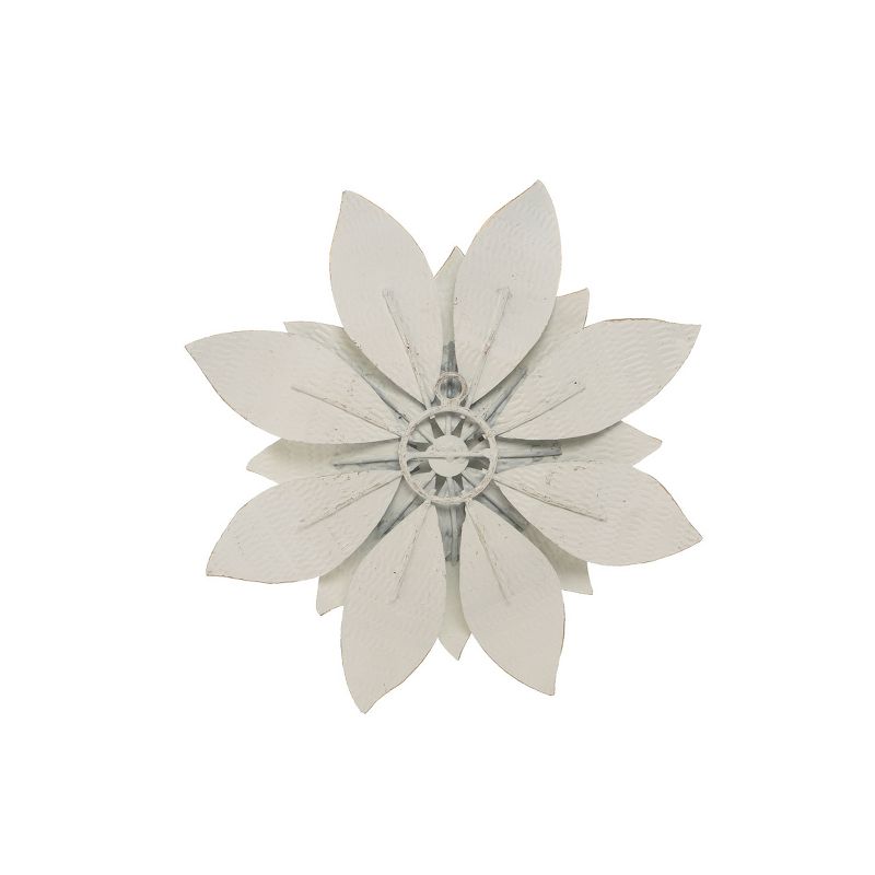 9.5 x 9.5 inch White Metal Layered Lotus Flower Wall Décor - Foreside Home & Garden, 3 of 5