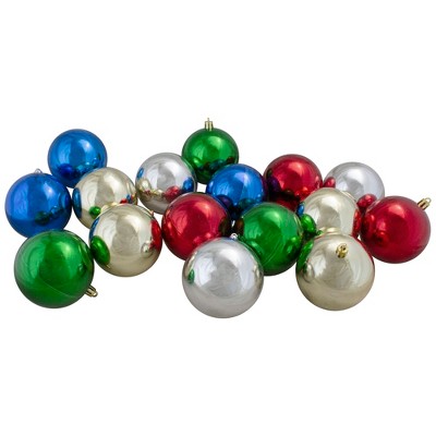 32-Piece Multicolor Shatterproof Plastic Christmas Ball Ornament Set