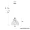 Hunter 13" Brushed Nickel Pendant Ceiling Light, Fluted Glass Shade, Dimmable, Indoor Use, Height Adjustable - 4 of 4
