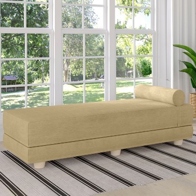 Camel Velvet Upholstered Queen Daybed with Wood Frame