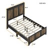Full Size Farmhouse Platform Bed with Frame, Rustic Wooden Slat Panel Design and Sturdy Plywood Support System-Maison Boucle - 3 of 4
