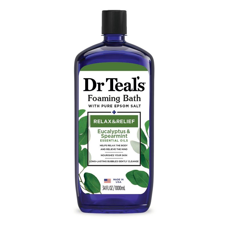 Dr Teal&#39;s Relax &#38; Relief Eucalyptus and Spearmint Foaming Bubble Bath - 34 fl oz, 1 of 14