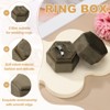 Unique Bargains Velvet Vintage Ring Display 2 Slot Hexagon Jewelry Storage Box - 3 of 4