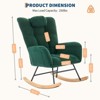 Rocking Chair Nursery Teddy, Upholstered Baby Fluffy Glider Rocker for Adults Small Spaces Indoor,Nursing Chairs - 2 of 4