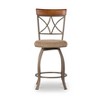 24" Carter Upholstery Swivel Counter Height Barstool Tan/Cherry - Powell Company - 2 of 4