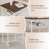 KTMBDW Bar Table and Chairs Set, 2-Layer Table & 2 Stools with Backrest, Metal High Top Table Breakfast Stools Set for Living Room, Kitchen - 4 of 4