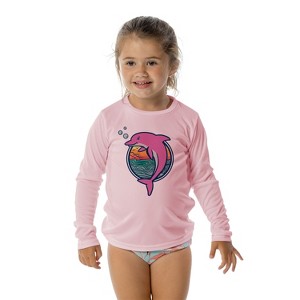 Vapor Apparel UPF 50+ UV Sun Protection Toddler Long Sleeve Rash Guard Swim Shirt - 1 of 4