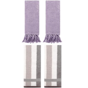 REGALWOVEN 4 Pcs Cotton Bathroom Hand Towels for Home Decoration - 1 of 4