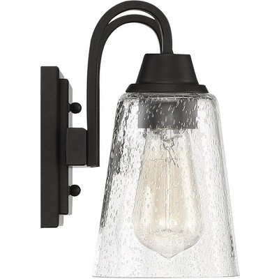 Espresso Brown 2-Light Wall Vanity with Frosted Glass Shades