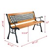 Tangkula Garden Metal Bench Porch Path Hardwood Chair for Patio Park  Outdoor Deck - 4 of 4