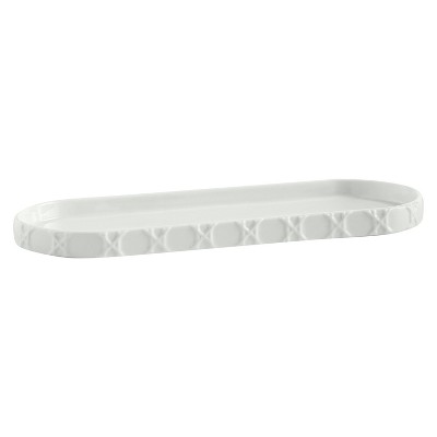 Wicker Tray White - Cassadecor