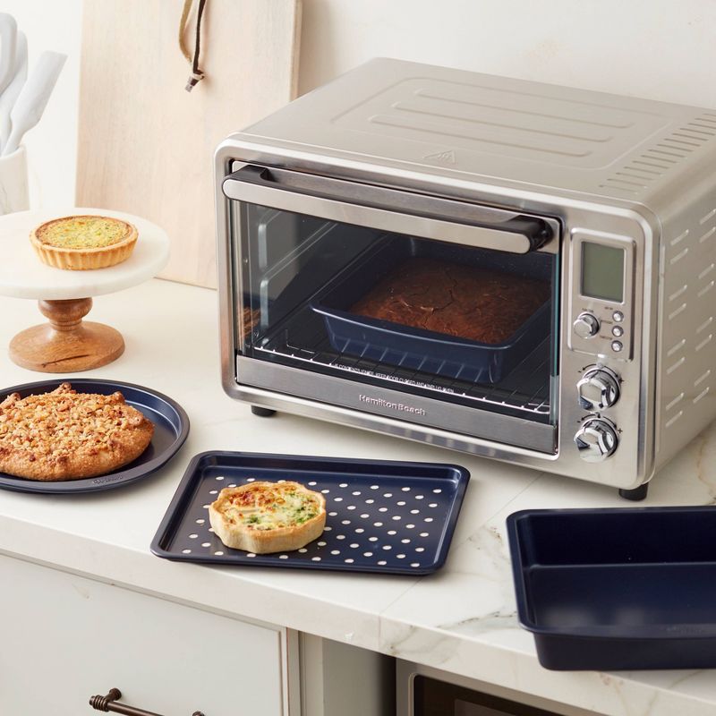 Wilton 4pc Diamond-Infused Toaster Oven Baking Set Navy Blue, 3 of 8