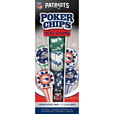 MasterPieces Casino 100 Piece Poker Chip Set - NFL New England Patriots