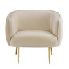 Minerva Brass Finish Velvet Upholstered Accent Chair - Inspire Q - 4 of 4