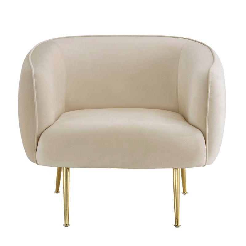 Minerva Brass Finish Velvet Upholstered Accent Chair - Inspire Q, 5 of 13