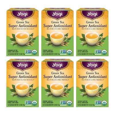Yogi Tea Green Tea Super Antioxidant Tea - 16 Tea Bags per Pack 6 Packs