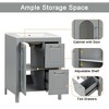 TIRAMISUBEST 24" Small Bathroom Vanity with Sink, Modern Storage Cabinet with 2 Drawers, Glass Door and Adjustable Shelf - 4 of 4