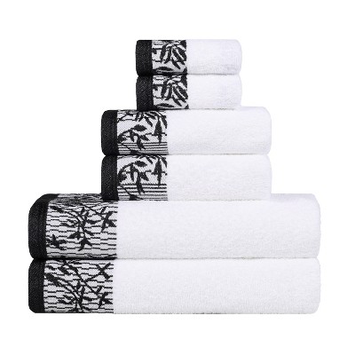 Charming Floral Accent Cotton Towel Set by Blue Nile Mills